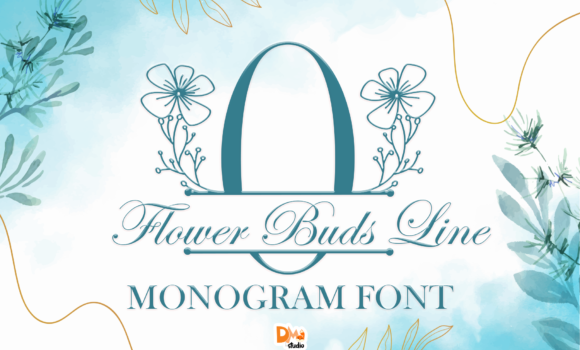 Flower Buds Line Monogram Font - Featured Image