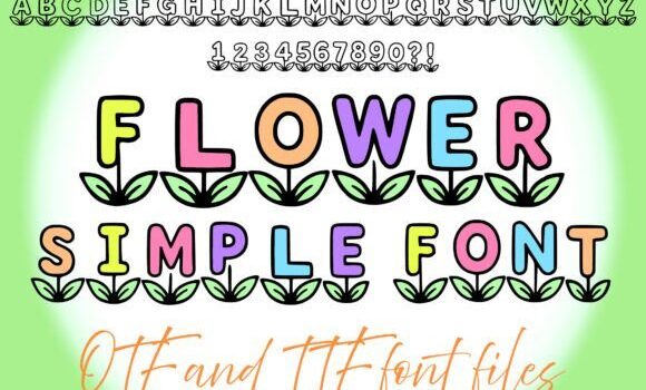 Flower Simple Font - Featured Image
