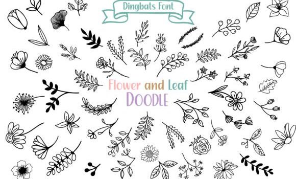 Flower and Leaf Doodle Font - Featured Image