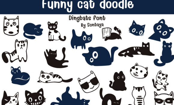 Funny Cat Doodle Font - Featured Image