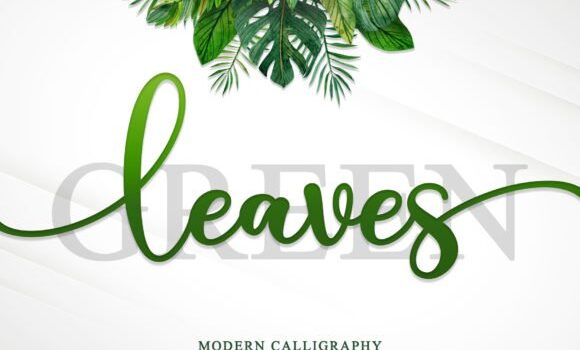 Green Leaves Font - Featured Image