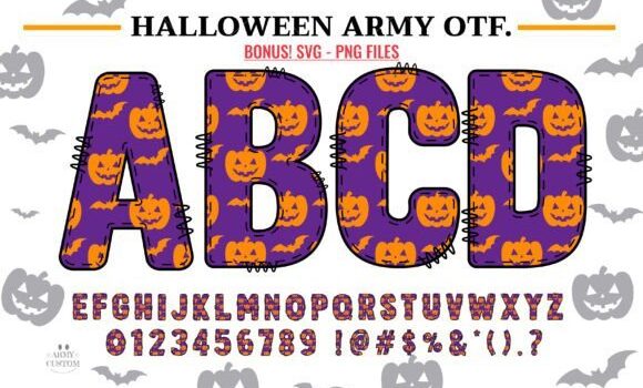 Halloween Army Pumpkin Bat Font - Featured Image