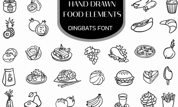 Hand Drawn Food Elements Font - Featured Image
