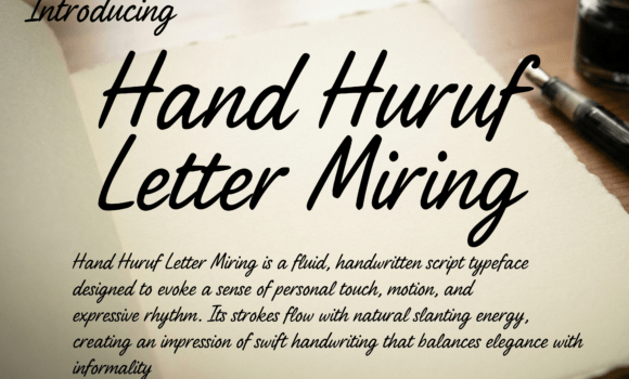 Hand Huruf Letter Miring Font - Featured Image