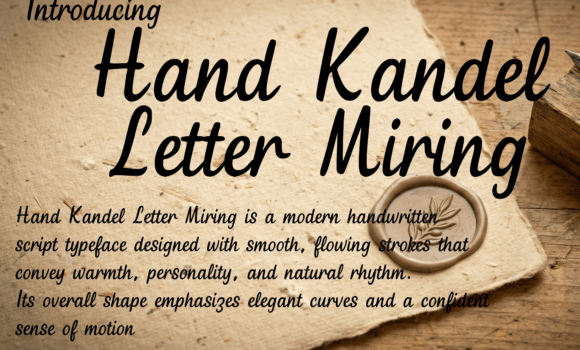 Hand Kandel Letter Miring Font - Featured Image