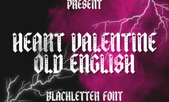 Heart Valentine Old English Font - Featured Image