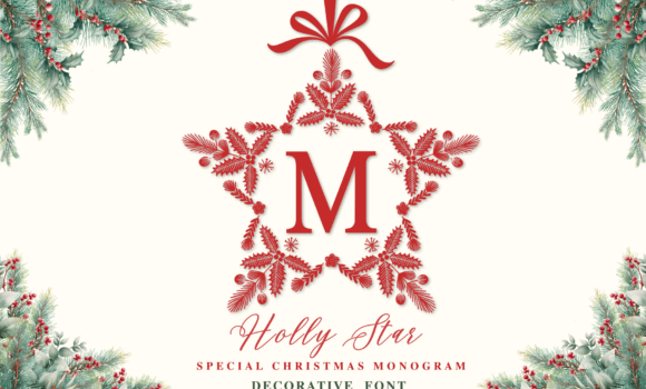 Holly Star Monogram Font - Featured Image