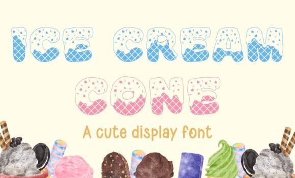 Ice Cream Cone Font Fonts Free Download Ice Cream Cone Font - Featured Image