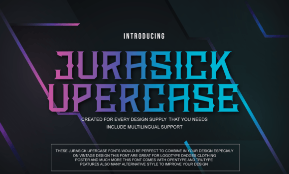 Jurasick Uppercase Font - Featured Image