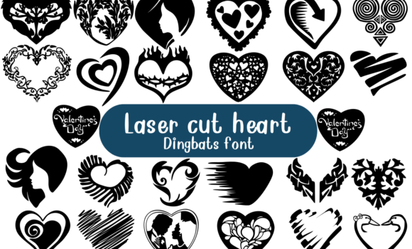 Laser Cut Heart Font - Featured Image