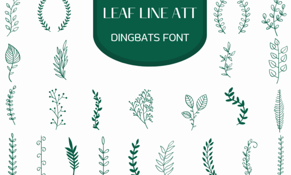 Leaf Line Art Font - Featured Image