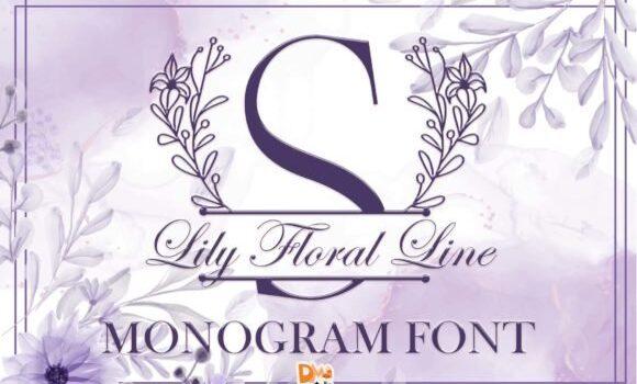Lily Floral Line Monogram Font - Featured Image
