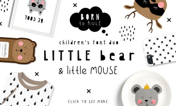Little Bear & Little Mouse Duo Font Fonts Free Download Little Bear & Little Mouse Duo Font - Featured Image