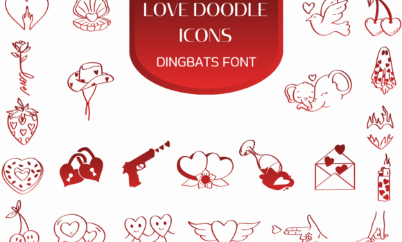 Love Doodle Icons Font - Featured Image