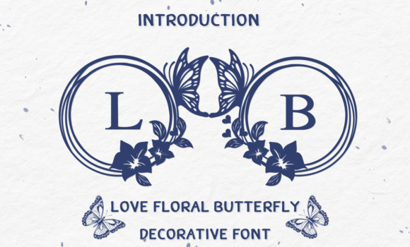 Love Floral Butterfly Font - Featured Image