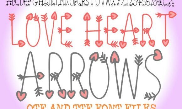Love Heart Arrows Font - Featured Image