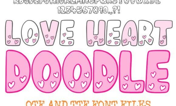 Love Heart Doodle Font - Featured Image