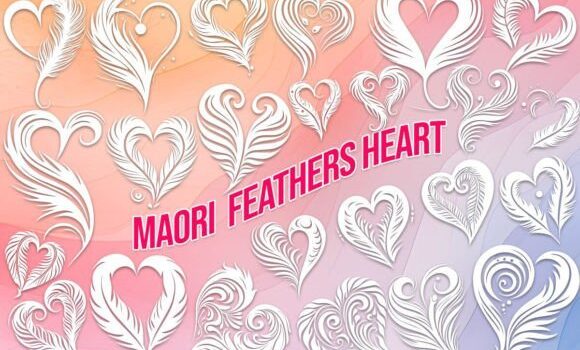 Maori Feathers Heart Font - Featured Image