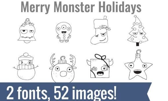 Merry Monster Holiday Dingbats Font Fonts Free Download Merry Monster Holiday Dingbats Font - Featured Image