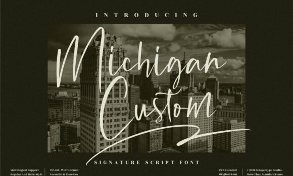 Michigan Custom Font Fonts Free Download Michigan Custom Font - Featured Image
