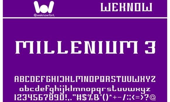 Millenium 3 Font - Featured Image