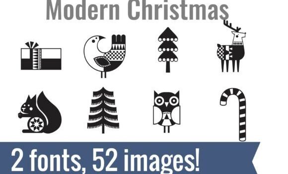 Modern Christmas Dingbats Font - Featured Image