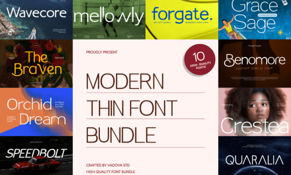 Modern Thin Bundle Font - Featured Image