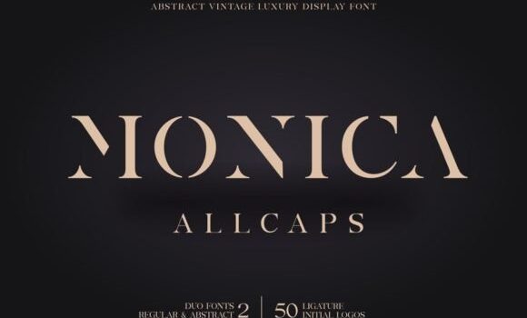 Monica Allcaps Font - Featured Image