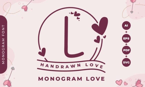 Monogram Handrawn Love Font - Featured Image