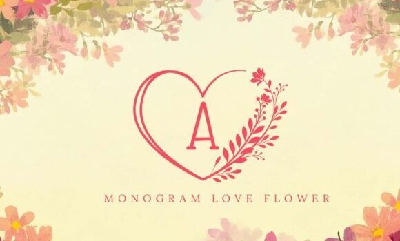 Monogram Love Flower Font - Featured Image