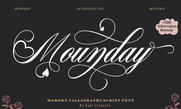Mounday Calligraphy Font - Featured Image