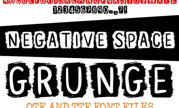 Negative Space Grunge Font - Featured Image
