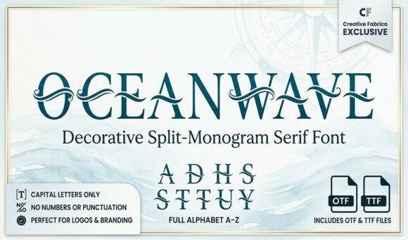Ocean Wave Monogram Font Fonts Free Download Ocean Wave Monogram Font - Featured Image