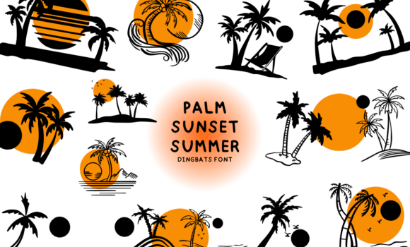 Palm Sunset Summer Font - Featured Image