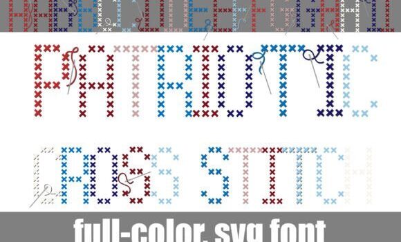 Patriotic Cross Stitch Font Fonts Free Download Patriotic Cross Stitch Font - Featured Image