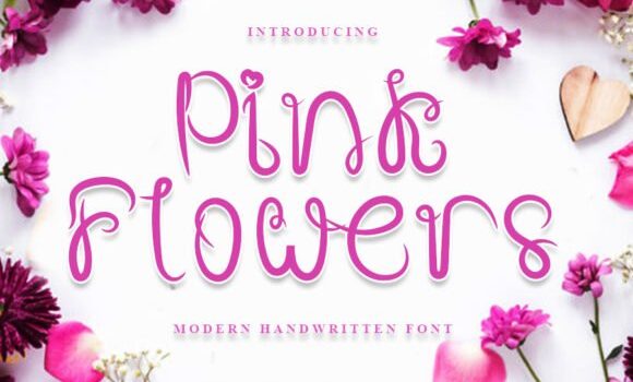 Pink Flowers Font - Featured Image