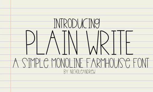 Plain Write Font Fonts Free Download Plain Write Font - Featured Image
