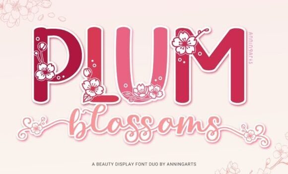 Plum Blossoms Duo Font Fonts Free Download Plum Blossoms Duo Font - Featured Image