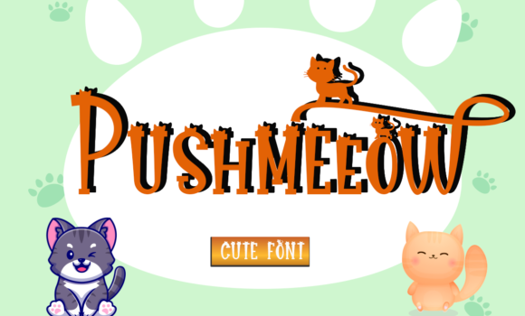 Pushmeeow Font Fonts Free Download Pushmeeow Font - Featured Image
