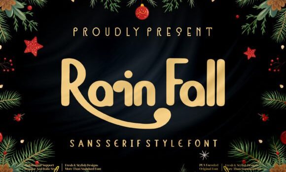 Rain Fall Font - Featured Image