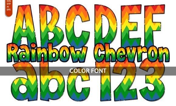 Rainbow Chevron Font Fonts Free Download Rainbow Chevron Font - Featured Image