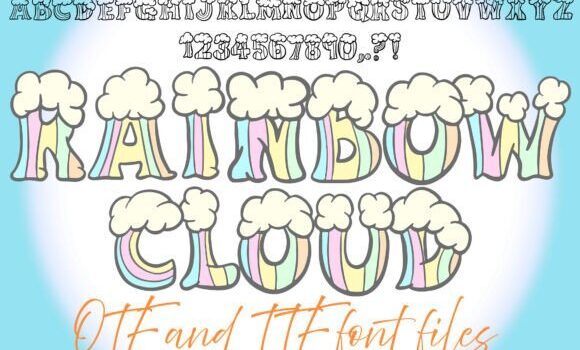 Rainbow Cloud Font Fonts Free Download Rainbow Cloud Font - Featured Image