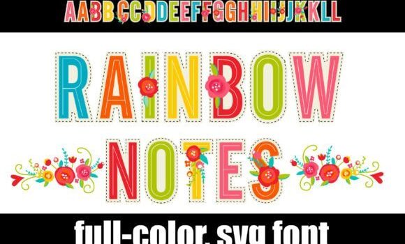 Rainbow Notes Font Fonts Free Download Rainbow Notes Font - Featured Image
