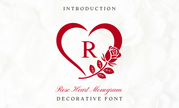 Rose Heart Monogram Font - Featured Image