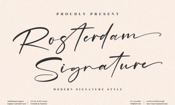 Rosterdam Signature Font Fonts Free Download Rosterdam Signature Font - Featured Image