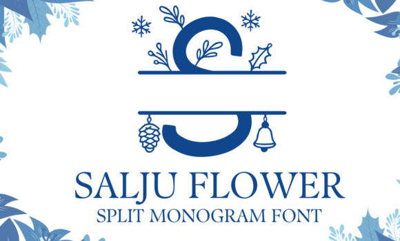 Salju Flower Split Monogram Font - Featured Image