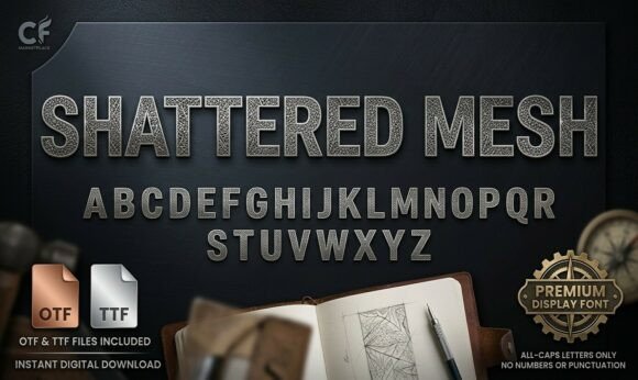 Shattered Mesh Font - Featured Image