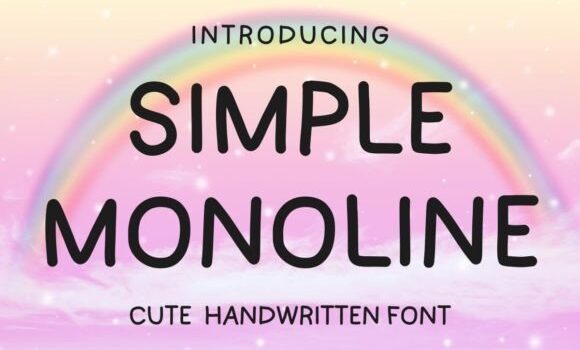 Simple Monoline Font - Featured Image